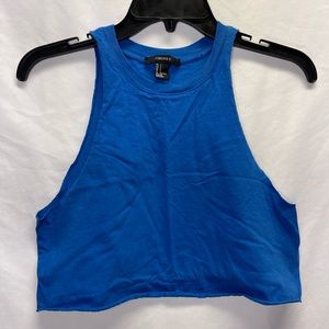 forever 21 blue crop muscle tank